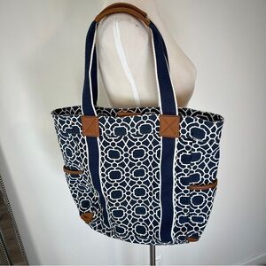 Pottery Barn Kids Diaper Bag Tote Navy Geometric Baby Bag